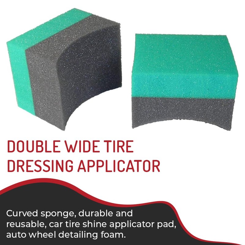 Hi-Tech Tire Dressing Applicator 12 Pack - Durable and Reusable, Contoured Tire Shine and Dressing Sponge for Your Car's Wheels - Image 2